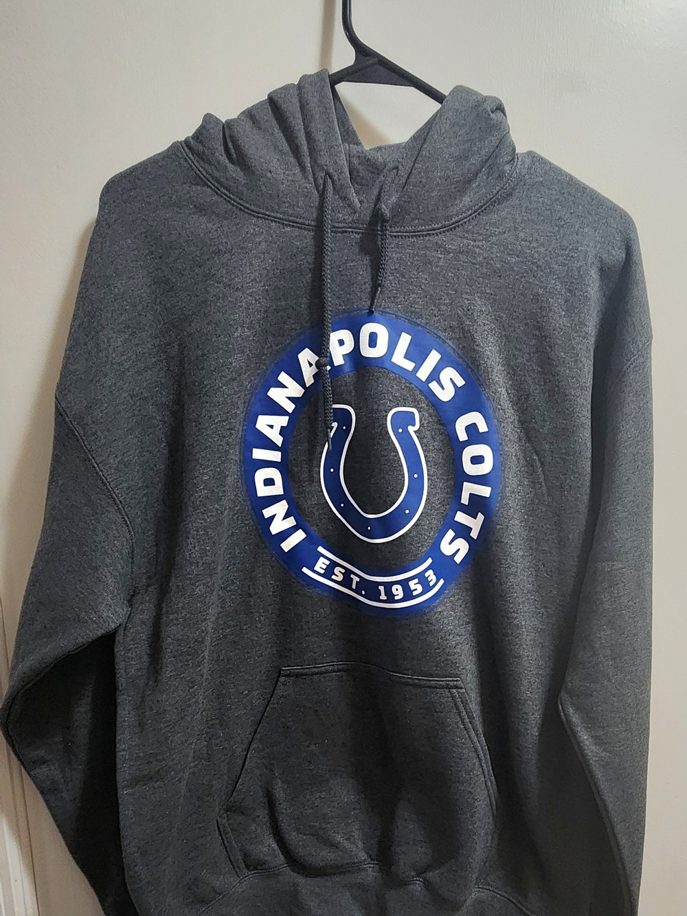 Indianapolis Colts Hoodie Mens M Gray NFL Pullover Sweatshirt